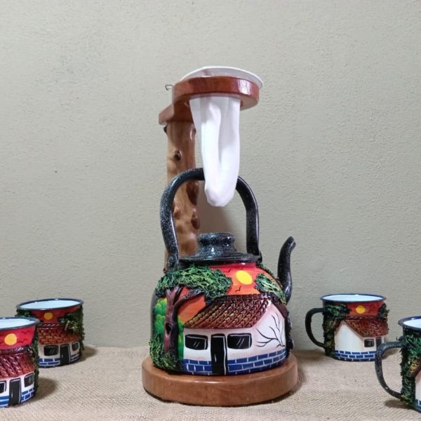 Juego de cafetera y chorreador